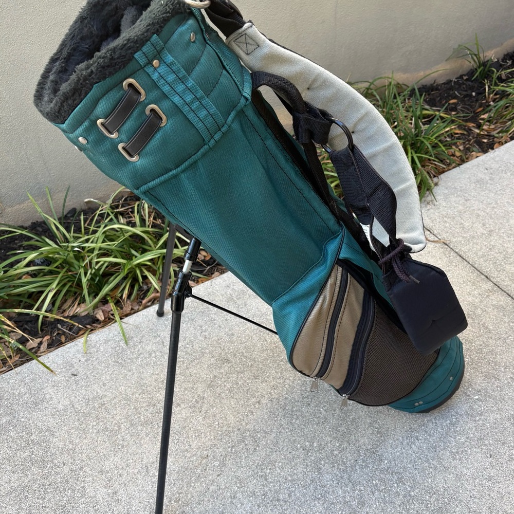Jones Sports Co. Golf Stand Bag Green/Beige 3-way Dividers Dual Strap - Picture 4 of 8